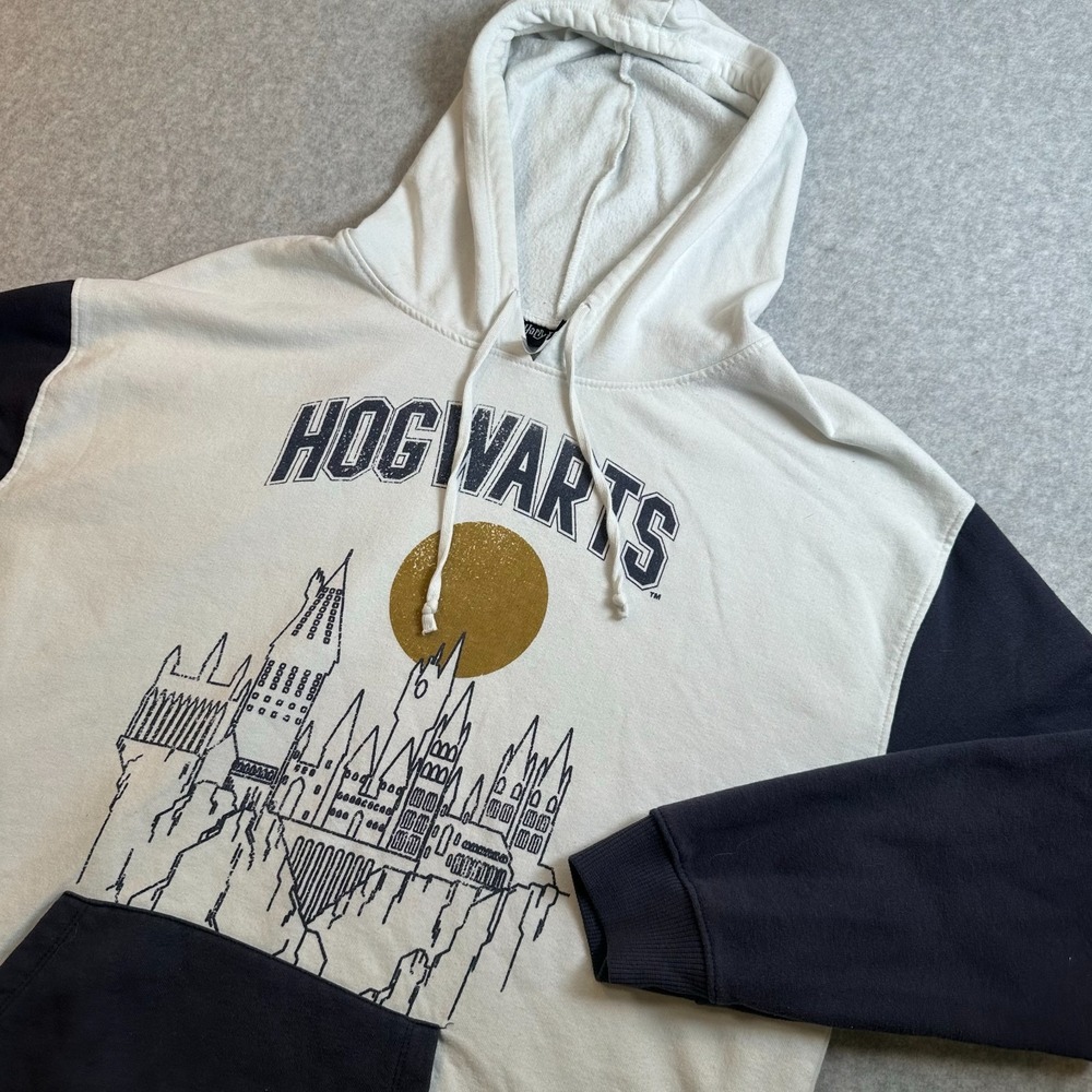Harry Potter Hogwarts Colorblock Pullover Hoodie XXL 2XL Wizarding World Graphic